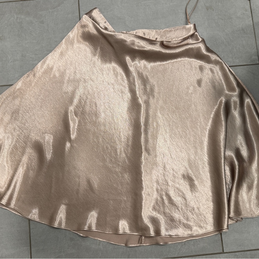 Elegant Satin Skirt in Champagne